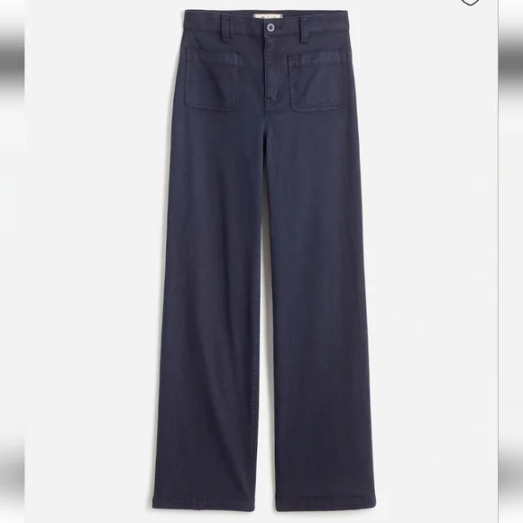 Madewell Emmett Wide-leg pants Navy size 33 petite - Picture 3 of 5